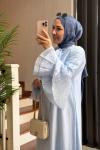 Bağlama Detay Tensel Elbise Bebe Mavisi