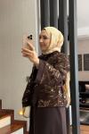 File Payet Etekli Takım Kahverengi