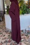 Fular Bağlamalı Abaya  Mürdüm