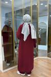 Kapüşonlu yırtmaçlı takım Bordo