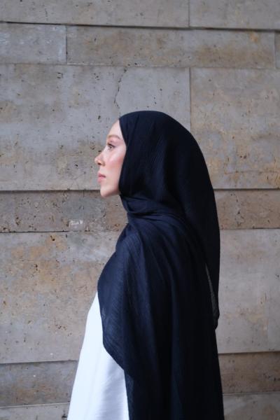 Müslin Pamuk Şal LACİVERT