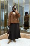 Reglan kol Kısa Trençkot Camel