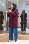 SÜET BLAZER CEKET Mürdüm