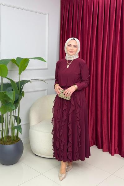 ALAZ ETEKLİ TAKIM - BORDO Bordo