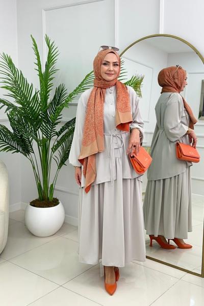 AYCAN ETEKLİ TAKIM - BEJ Bej