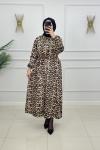 AYSU SATEN ELBİSE- LEOPAR Leopar
