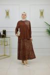AYSUN ETEKLİ TAKIM-KAHVERENGİ Kahverengi