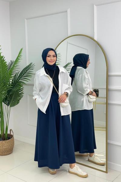 BAGGY ETEK PANTOLON - LACİVERT Lacivert