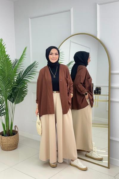 BAGGY ETEK PANTOLON - BEJ Bej