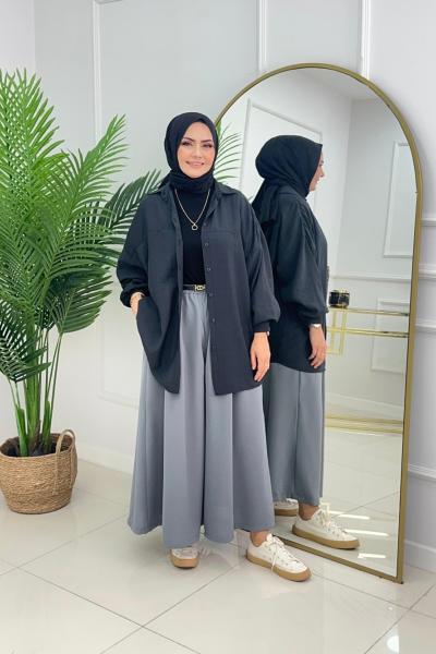 BAGGY ETEK PANTOLON - GRİ  Gri