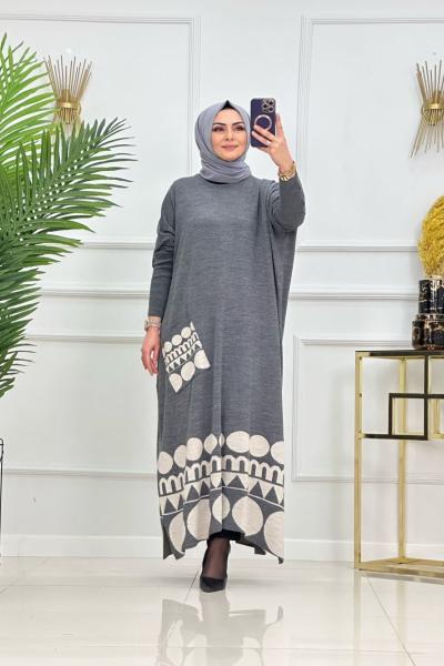 BERFİN ELBİSE-GRİ Gri