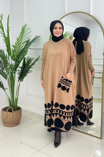 BERFİN ELBİSE-CAMEL  Camel