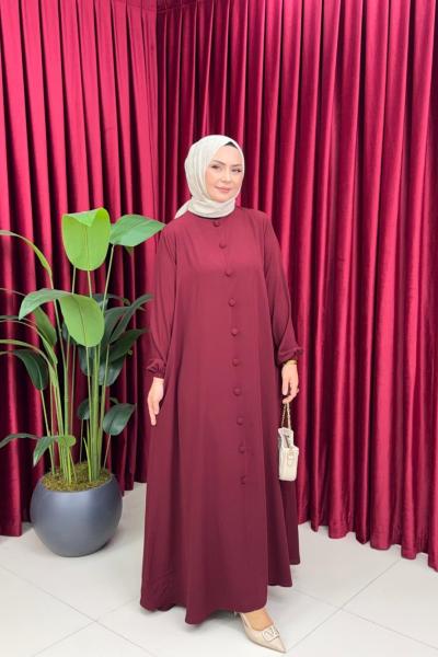 BİHTER ELBİSE - BORDO Bordo