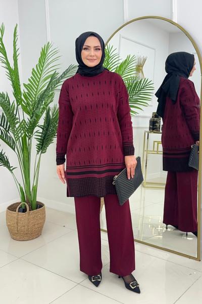 BİNNUR TRİKO TAKIM - BORDO Bordo