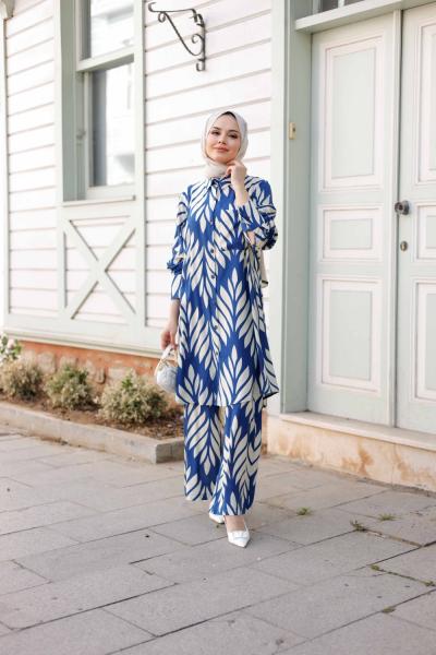 ÇİÇEK VİSKON TAKIM-MAVİ Mavi