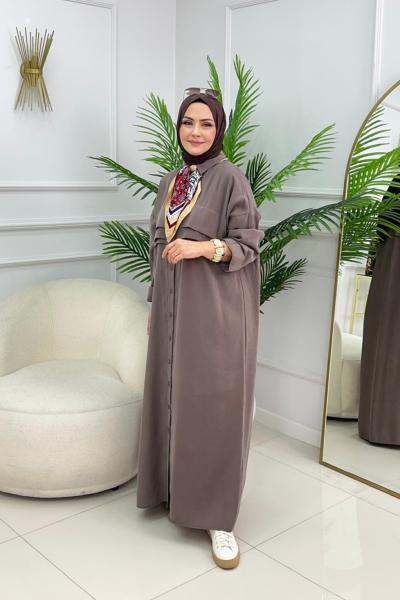 CLASSY MODAL ELBİSE - VİZON Vizon