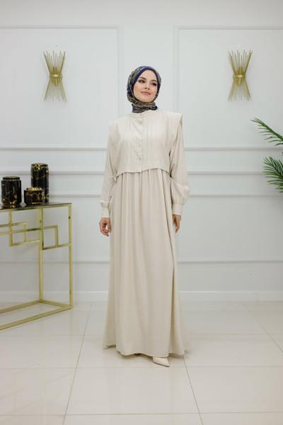 DİCLE ELBİSE - BEJ Bej