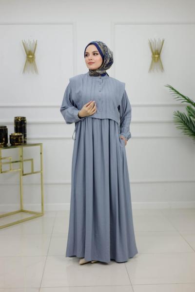 DİCLE ELBİSE - GRİ Gri