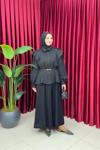 Dora Gömlek - Siyah Siyah