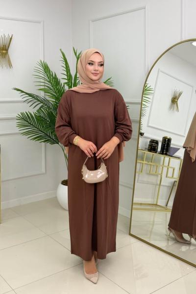ELSA OYSHO ELBİSE - KAHVERENGİ Kahverengi