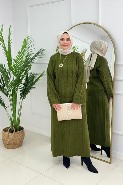 ELVİN ETEKLİ TAKIM - YEŞİL Haki