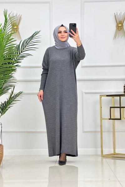 ESİLA TRİKO ELBİSE-GRİ Gri