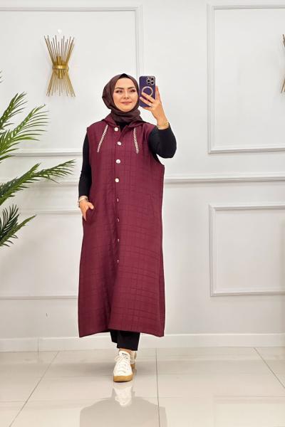 ESİN YELEK - BORDO Bordo