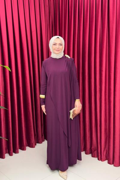 EVİE ELBİSE-BORDO Bordo