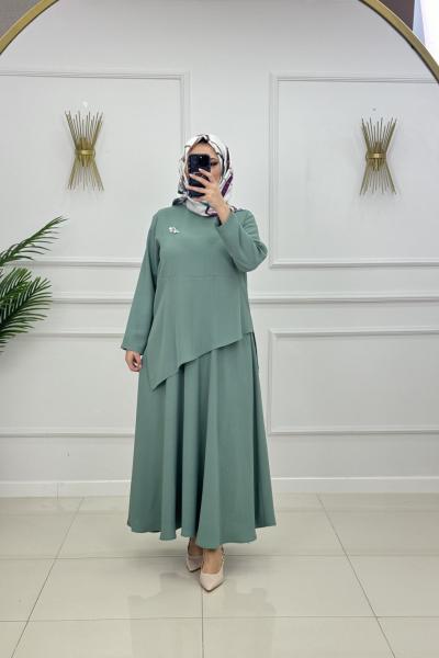 İPEK ETEKLİ TAKIM-MİNT YEŞİLİ Mint Yeşili