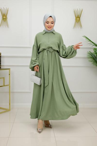 IŞILTI ELBİSE-HAKİ Haki