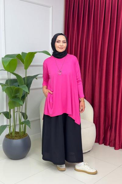 LİNA PENYE TUNİK - PEMBE Pembe