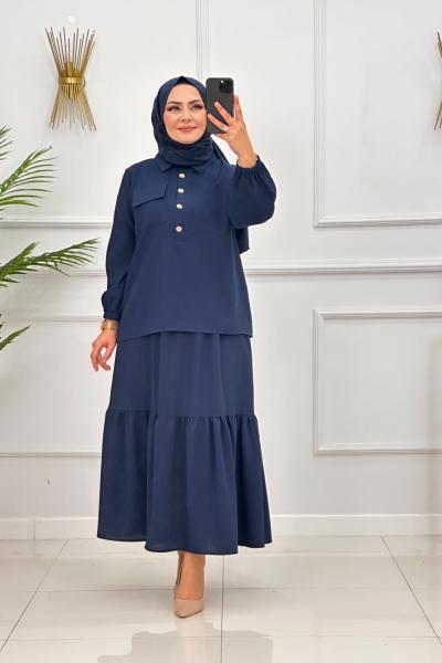 MERCAN ETEKLİ TAKIM - LACİVERT  Lacivert