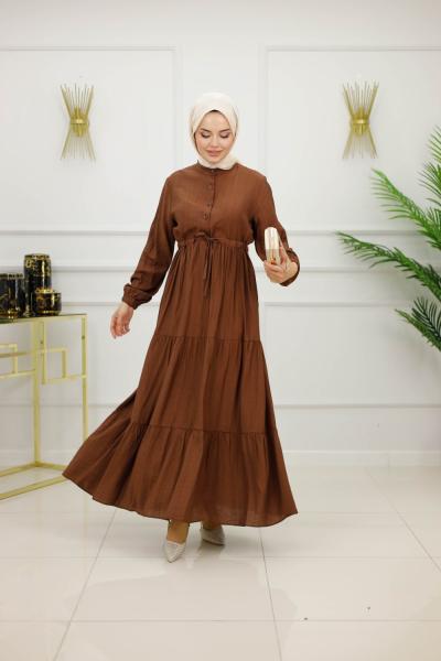 NEFİSE ELBİSE-KAHVERENGİ Kahverengi
