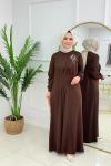 NİHAL ELBİSE - KAHVERENGİ Kahverengi