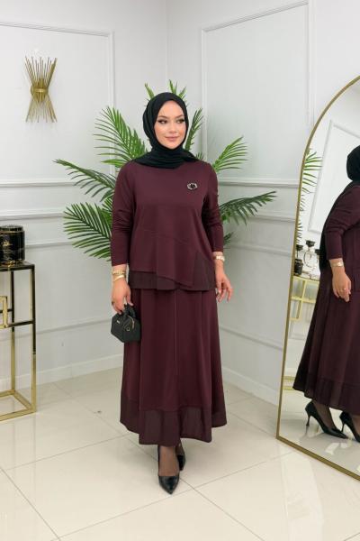 ÖYKÜ ETEK TAKIM-BORDO Bordo