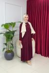 SELEN ELBİSE - BORDO Bordo