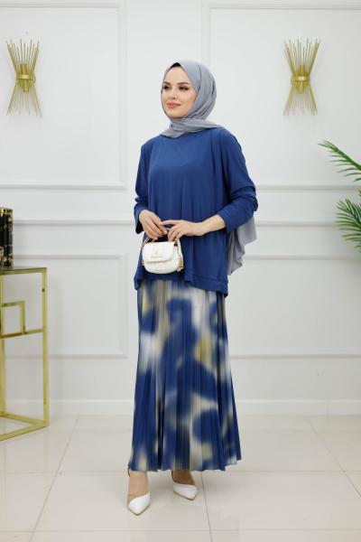 SENA ETEKLİ TAKIM İndigo mavi