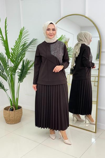 TUĞÇE ETEKLİ TAKIM - ACI KAHVE Acı Kahve