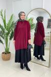 YAĞMUR TRİKO TUNİK - BORDO Bordo