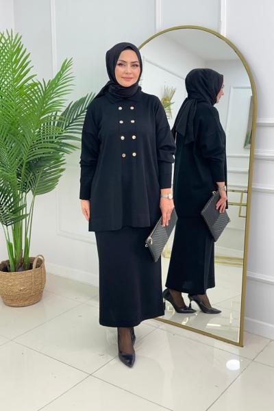 ZERDA ETEKLİ TAKIM - SİYAH Siyah