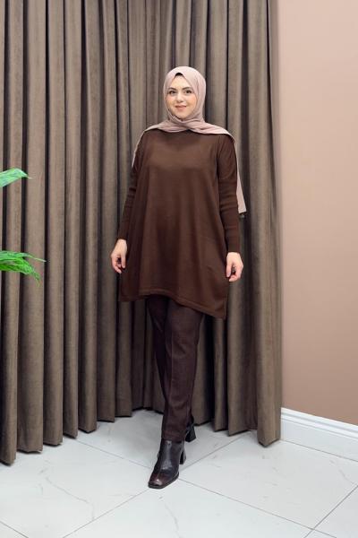 Basic Triko Tunik - Acı Kahve
