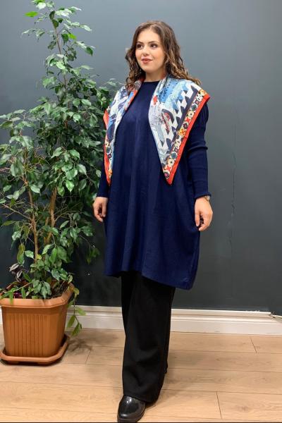 Basic Triko Tunik - Lacivert