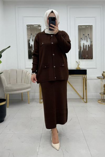 Aybüke Triko Takım - Acı Kahve