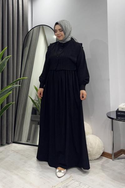 Bianca Yelekli Elbise - Siyah