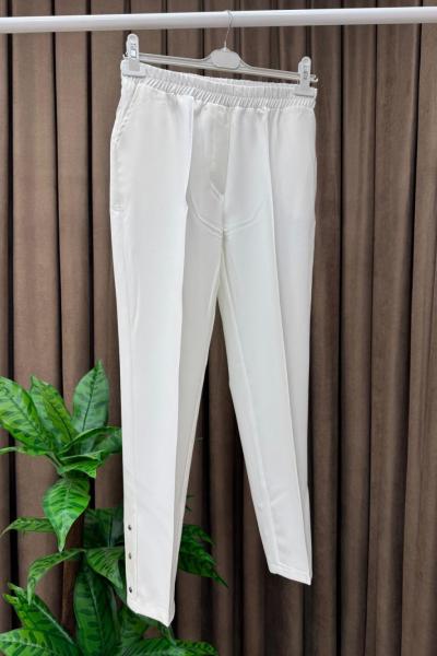 Çımalı Pantolon - Beyaz