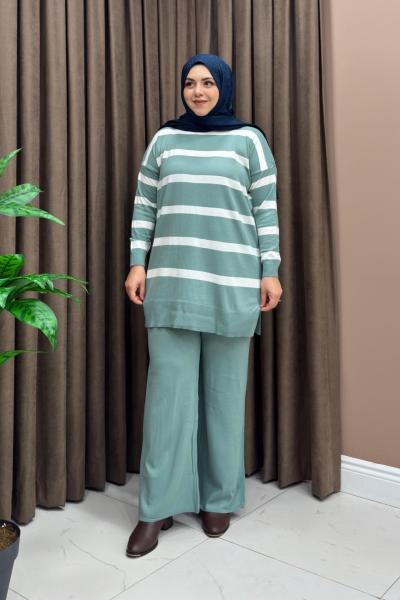 Çizgili Loren Takım - Mint