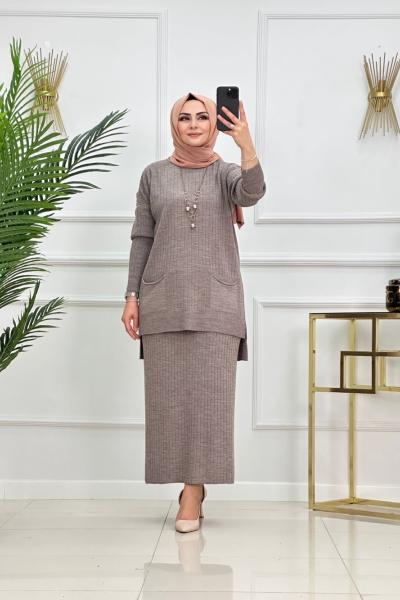 Demet Triko Etekli Takım - Vizon