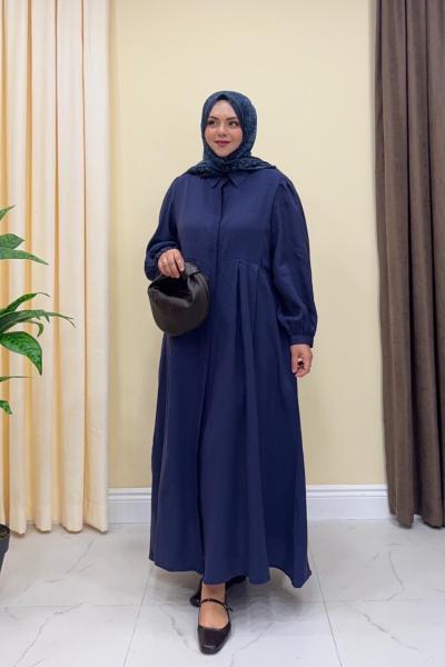 Dina Kemerli Elbise - Lacivert