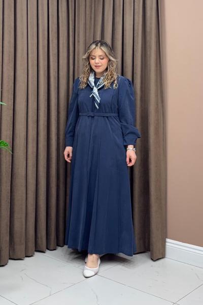 Essen Fularlı Elbise - Lacivert
