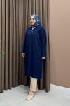 Fermuarlı Merserize Tunik - Lacivert